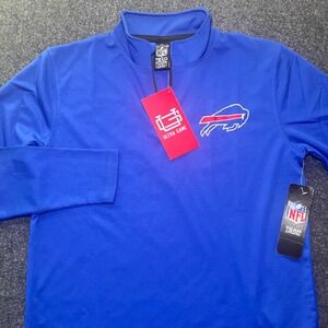 Ultra Game Buffalo Bills Quarter Zip Pullover Boys Size 18-20 Blue New NFL Team